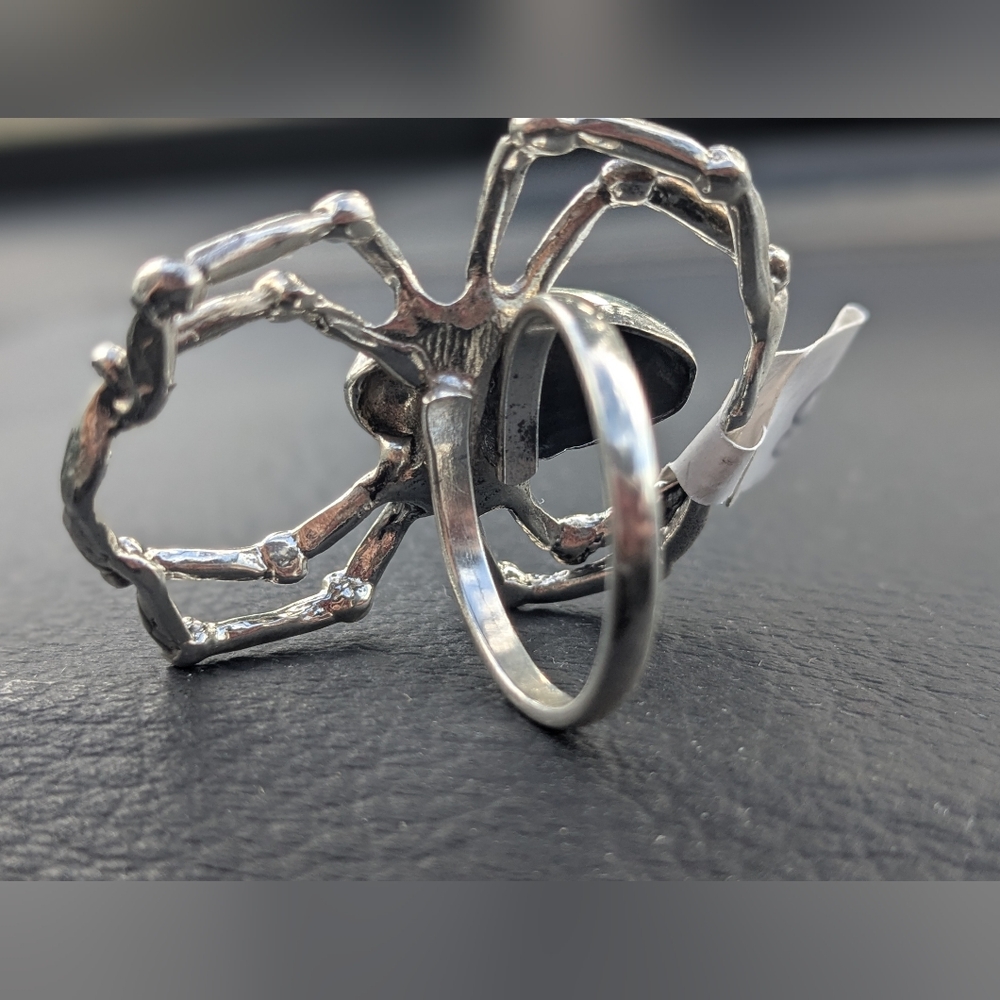 Silver Spider Statement Ring - image 5